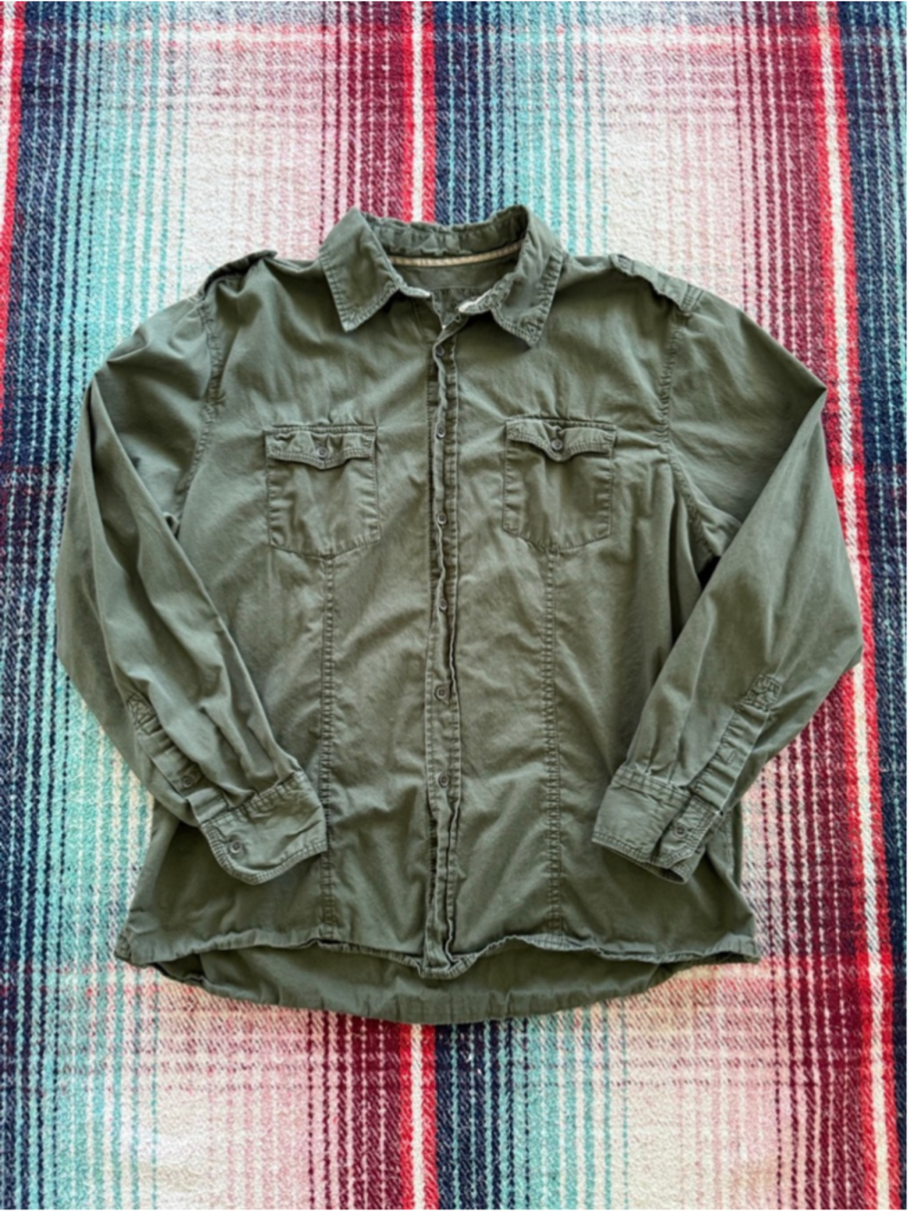 Men's MADISON Green Casual Button Down Shirt XL